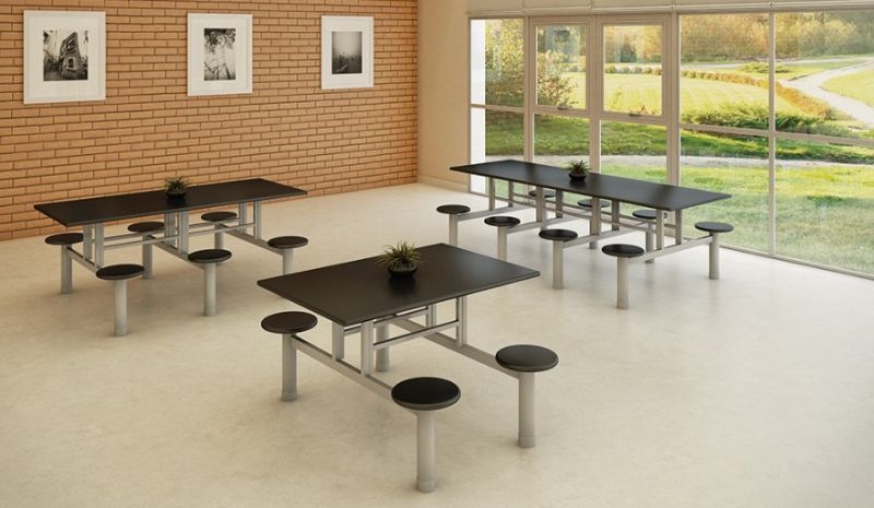 Mesa Refeitório 6 Lugares - Larg. 2,00 m x Prof. 80 cm x Alt.72 cm | Tampo Mdp 25mm Melamínico