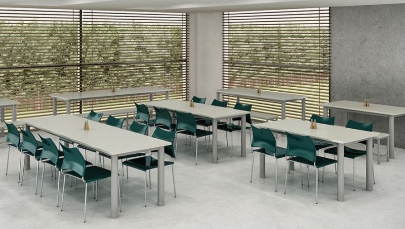 Mesa Refeitório 6 Lugares - Larg. 2,00 m x Prof. 80 cm x Alt.72 cm | Tampo Mdp 25mm Melamínico