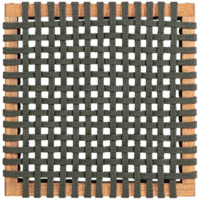 Sofá em Madeira 3 Lugares Corda Areia e Cores | Linha Traço - Alt. 0,83 cm X Larg. 1,55 cm X Prof. 0,72 cm - Espaço Casa e Jardim