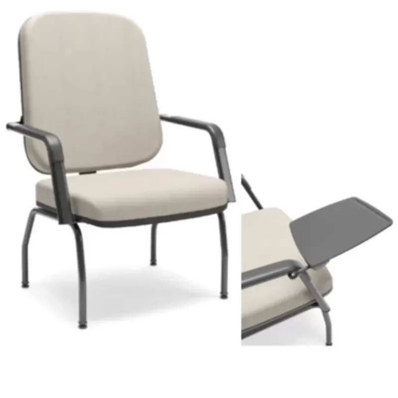 Cadeira Plus Size Fixa 4 Pés Universitária Com Prancheta Escamoteável - Até 250 Kgs